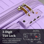 5-piece PP hardshell lightweight travel carry-on luggage set with dual spinner wheels