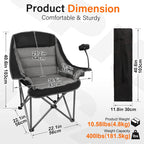 Oversized Folding Camping Chair for Adults Heavy Duty 400 lbs with Cup Holder Phone Holder Pocket