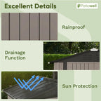 Patiowell 5x3 FT Outdoor Storage Shed Tool Shed with Sloping Roof and Lockable Door Metal Shed