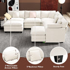 ihanherry 146-inch U-shaped modern sofa modular area cloud sofa