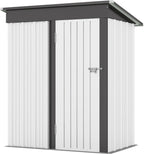 Patiowell 5x3 FT Outdoor Storage Shed Tool Shed with Sloping Roof and Lockable Door Metal Shed
