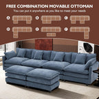 ihanherry 146-inch U-shaped modern sofa modular area cloud sofa