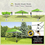 10x10 Pop-Up Awning One-Click Installation Beach Tent Outdoor Sunshade Silver Coated Top