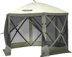 VEVOR 12 * 12ft 6 Sided Pop-up Canopy Shelter Tent with Mesh Windows, Portable Carry Bag
