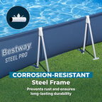 Bestway Steel Pro Rectangle Above Ground Pool Set, 12' x 6'7 x 26