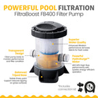 Funsicle Quickset 14’ x 36” Round Inflatable Top Ring Above Ground Swimming Pool Set
