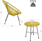 Outdoor Settee 2-Seat Garden Furniture with Backrest PE Rattan