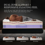 14 Inch Queen Hybrid Mattress, Cooling Gel Memory Foam & Zoned Pocket Coils, Pressure Relief, Motion Isolation, Breathable Bed in a Box, CertiPUR-US Certified