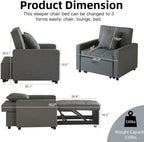 Sofa Bed Chair Convertible Sleeper Sofa with Pull-Out Bed