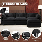 ihanherry 146-inch U-shaped modern sofa modular area cloud sofa