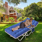 2-Pack Camping Cots with Mattress Comfortable Folding Bed Heavy Duty Baby Cot