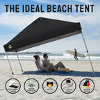 10x10 Pop-Up Awning One-Click Installation Beach Tent Outdoor Sunshade Silver Coated Top