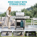 Biotree 3 Burner Gas Grill with Side Burner,40800 BTU Barbecue Grill Propane Stainless Steel BBQ Grill with Porcelain-Enameled Cast Iron Grates for Outdoor Cooking