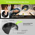 4 Piece Lightweight Aluminum Camping Cookware Set with Kettle for 2 to 4 People
