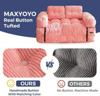 Folding Sofa Bed L-Shaped Convertible Sofa Bed with Armrests and Pillows
