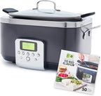 8-in-1 Programmable 6QT Electric Slow Cooker with Dishwasher-Safe Lid and Removable Base