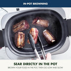 8-in-1 Programmable 6QT Electric Slow Cooker with Dishwasher-Safe Lid and Removable Base