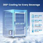 Beverage Refrigerator Cooler 126 Can Mini Fridge Glass Door for Drinks Soda Beer Wine Refrigerator