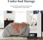 Allewie Full Size Velvet Bed Frame Vertical Channel Tufted Wingback Headboard Upholstered Bed