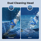 SYVIO 40W Cordless Handheld Pool Vacuum Cleaner, 18.5 GPM Rechargeable Pool Vacuum, 75 Min Runtime, 2 Hr Fast Charging for Pool, Spa & Hot Tub with 87.5 Telescopic Pole