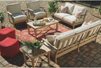 Coastal view outdoor terrace eucalyptus sofa