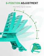 Lounge Chair Outdoor Chaise Lounge HDPE 6-Position Outdoor Chaise Lounge Patio Lounge Chair