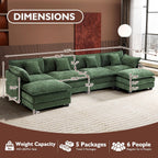 ihanherry 146-inch U-shaped modern sofa modular area cloud sofa