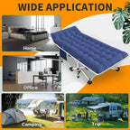 2-Pack Camping Cots with Mattress Comfortable Folding Bed Heavy Duty Baby Cot