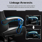 Gaming Chair with Massage Lumbar Support and Footrest Height Office Gaming Chair