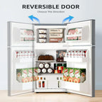 Antarctic Star 3.2 Cu.Ft Mini Refrigerator with Freezer Double Door Fridge Compact Refrigerator