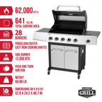 Expert Grill 5-Burner Propane Gas Grill with Side Burner, and Side Table, Stainless Steel