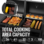 Royal Gourmet ZH3005Y 2-Burner Gas and Charcoal Combo Grill with Offset Smoker & Side Burner
