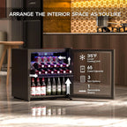 Beverage Refrigerator Cooler-120 Cans Freestanding Mini Fridge Cooler with Glass Door
