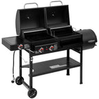 Royal Gourmet ZH3005Y 2-Burner Gas and Charcoal Combo Grill with Offset Smoker & Side Burner