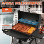 Zimtown BBQ Charcoal Grill Outdoor Barbecue Pit with Offset Smoker for Outdoor Cooking