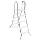 Costway 75.6 Above Ground Pool Ladder with Top Platform Non-slip Steps & Rounded Handrails