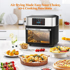 Large 20-quart air fryer 10-in-1 oven-air fryer combo Air fryer rotisserie rack 3 dehydrating racks