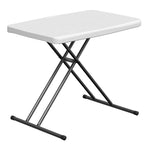 WASUHE 30 Small Folding Table, Height Adjustment Tv Tray Table, Practical Portable Tv Dinner Table for Eating, Sofa, Indoor/Outdoor, White
