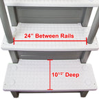 Aqua Select White Outside Flip-up Safety Ladder for Above Ground Pools 48-54H