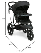 Delta Children Apollo Jogging Stroller Shock Absorbing Frame with Large Canopy Recline