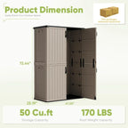 Devoko Outdoor Storage Cabinet 26 Cu Ft with Lockable Doors Horizontal Storage Shed Waterproof