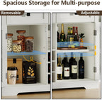 Wine Bar Cabinet with LED Light, Liquor Cabinet with Glass Holder, Coffee Bar for Liquor, Storage Buffet with Wine Racks, Wine Cabinet