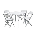 Mainstays 5-Piece 34 Square Centerfold Folding Card Table and 4 Folding Chairs Set, White