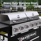 Brand Man Propane Gas & Charcoal Grill Combo with Griddle Dual Fuel BBQ Grill for Outdoor Barbecue, Black
