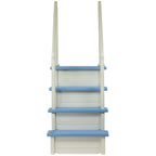 Aqua Select White Outside Flip-up Safety Ladder for Above Ground Pools 48-54H