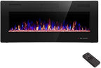 R.W.FLAME 60 Recessed and Wall Mounted Electric Fireplace, Low Noise