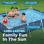 Bestway Steel Pro Rectangle Above Ground Pool Set, 12' x 6'7 x 26