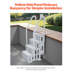 KFFKFF 4-Step Above Ground Pool Ladder, Anti-Slip Pool Steps with Dual Handrails, Supports 400 lbs, Fits 48-54 Inground & Above-Ground Pools, Creamy White