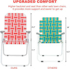 VINGLI Patio Lawn Webbed Folding Chairs Set of 2 Outdoor Beach Portable Lawn Chair