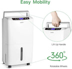 Waykar 2000 Sq. Ft Dehumidifier for Home and Basements, with Auto or Manual Drainage, 0.66 Gallon Water Tank Capacity